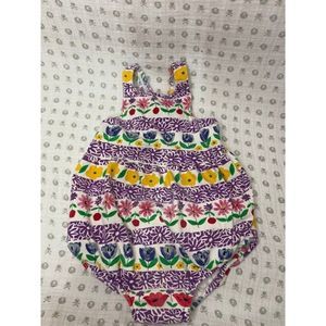 Flap Happy Flowered Diaper Cover Bubble Romper XXL